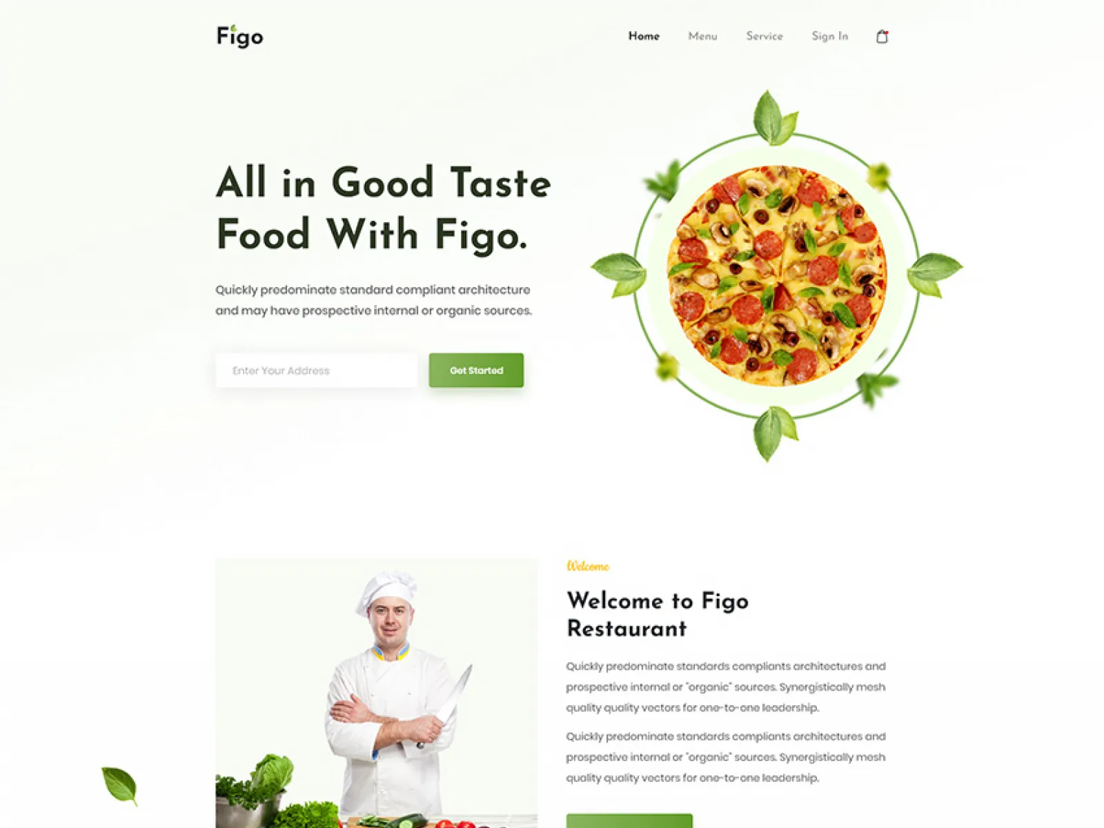 Restaurant Clean Landing UI  - Free Figma Template