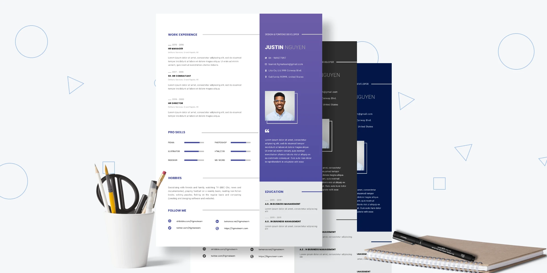 Resume for Figma and Adobe XD