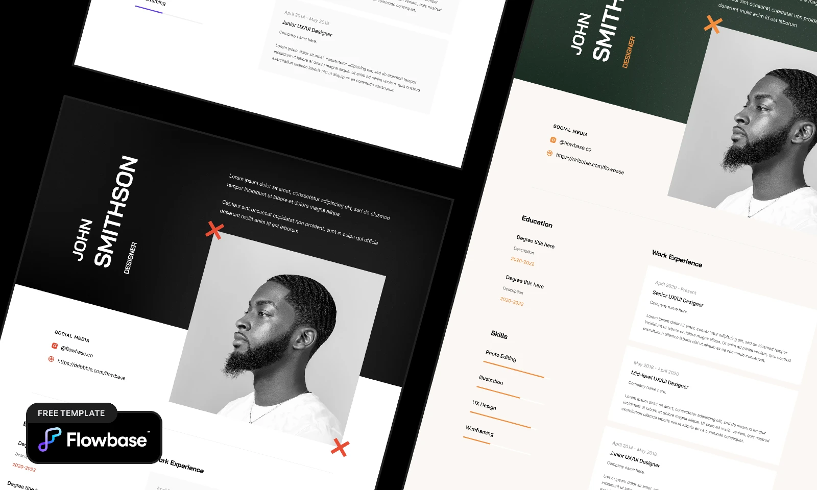Resume Template  by Flowbase.co for Figma and Adobe XD