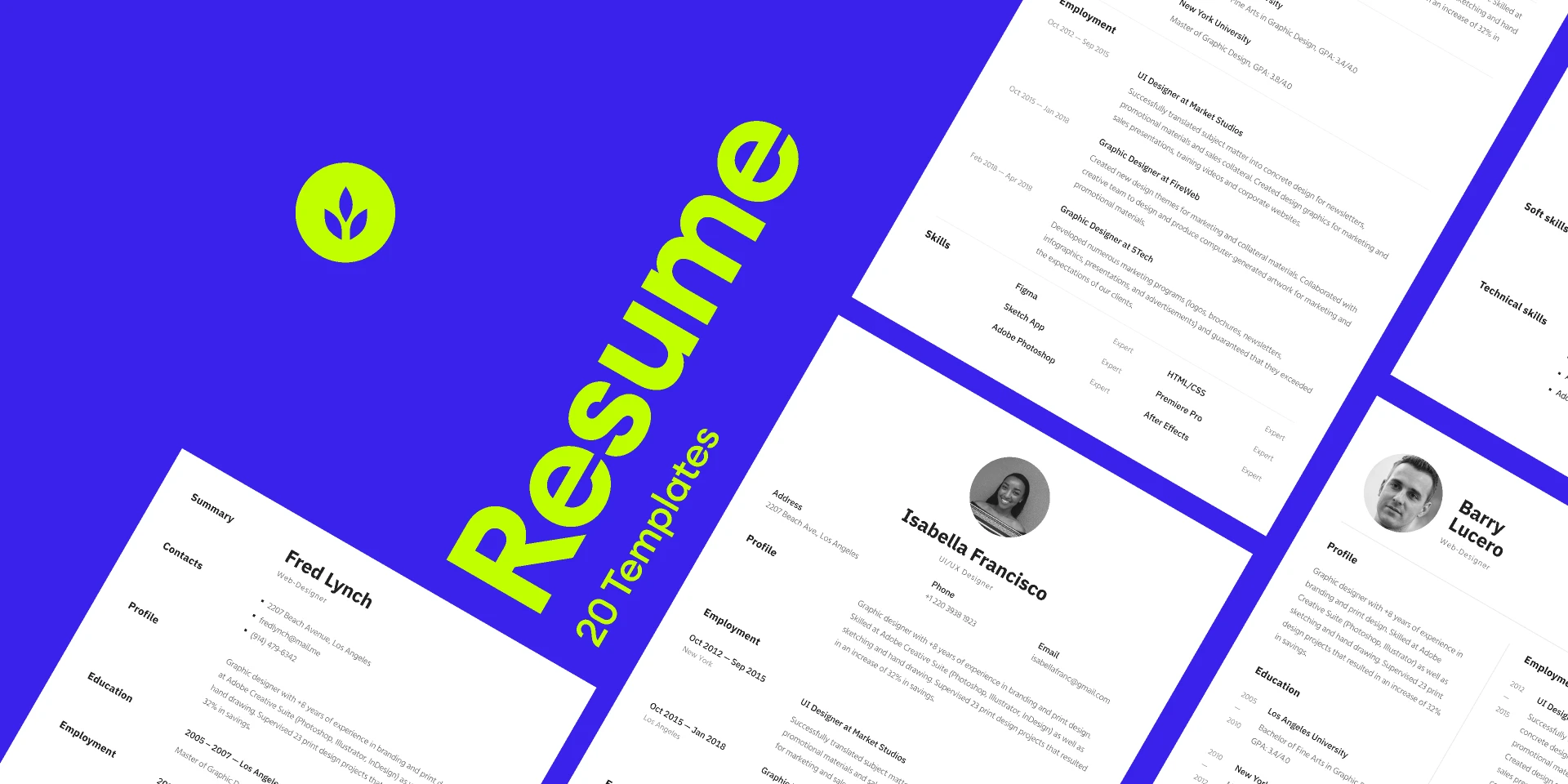 Resume Templates for Figma and Adobe XD