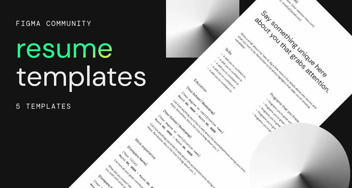 Resume Templates for Figma and Adobe XD