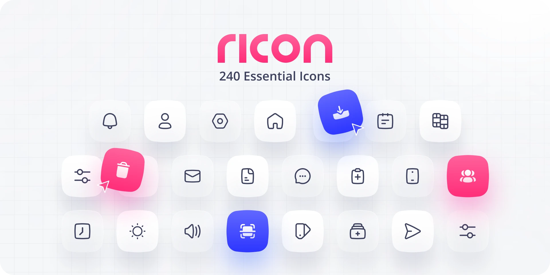 Ricon v.1 Demo  240 Essential Interface Icons for Figma and Adobe XD
