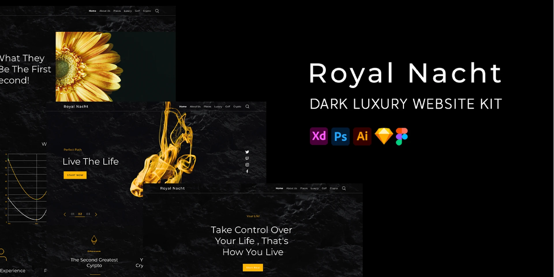 Royal Nacht  A Dark Luxury Theme for Figma and Adobe XD