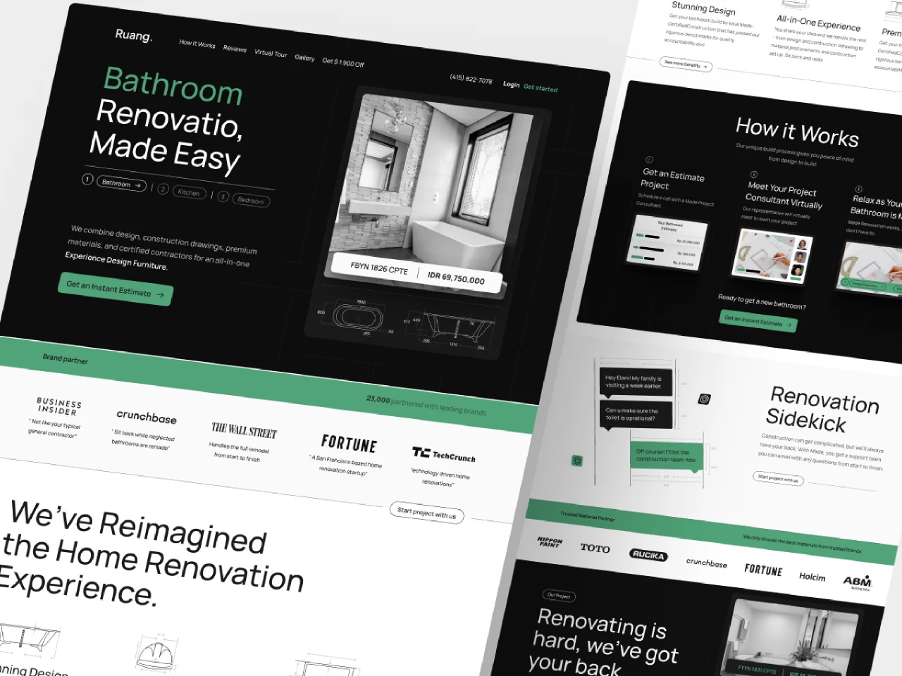 Ruang. - Interior Renovation Landing Page for Figma and Adobe XD