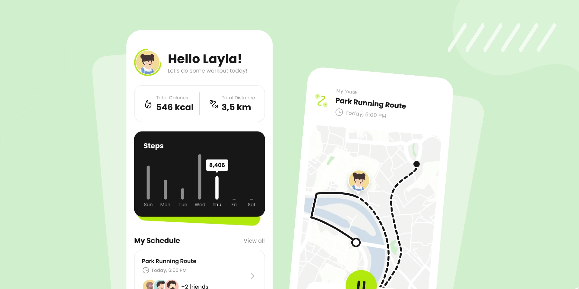 Run Tracking Mobile App for Figma and Adobe XD