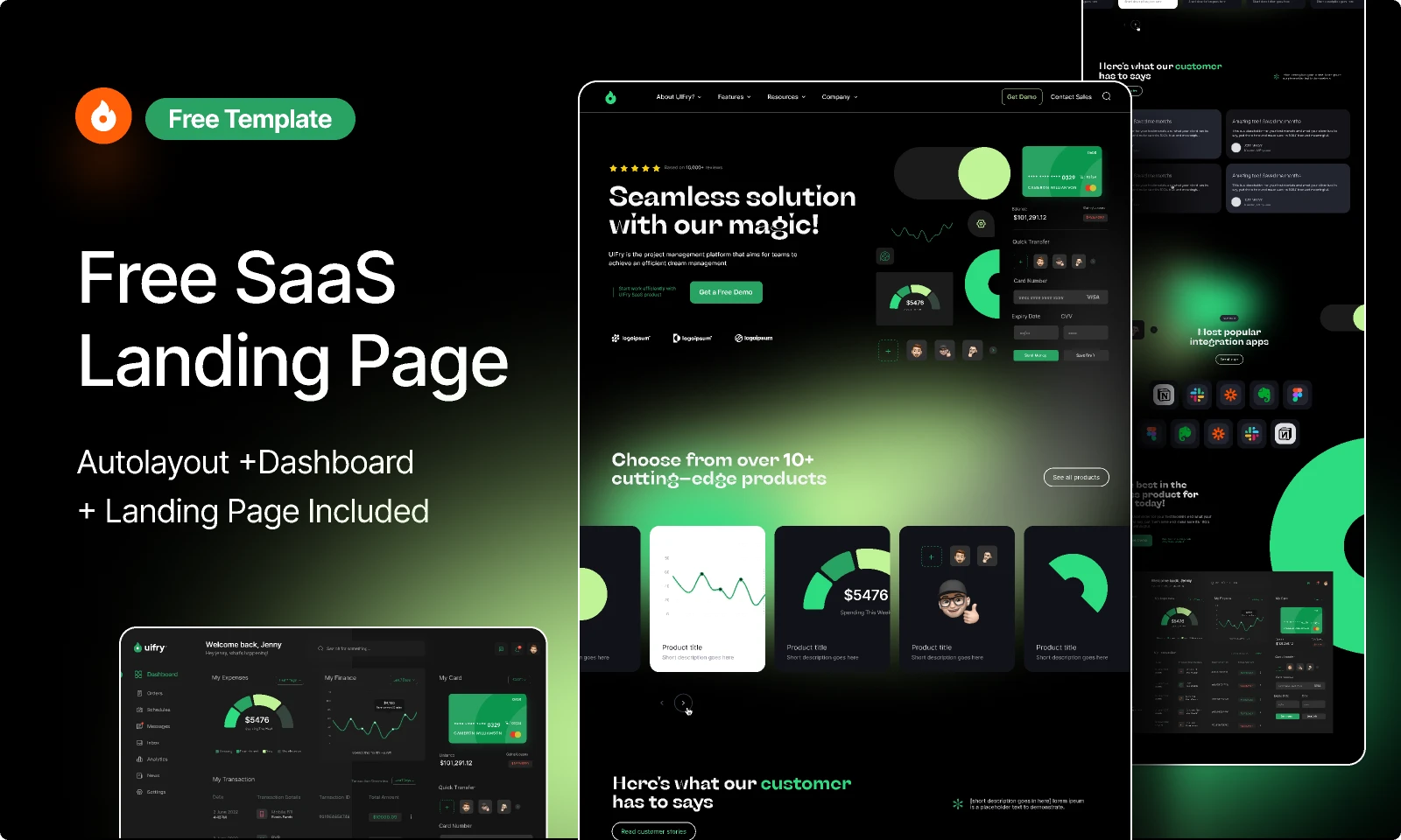 SaaS Landing Page for Figma and Adobe XD