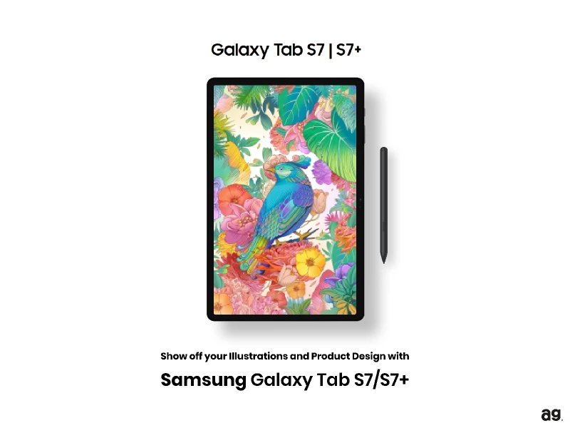 Samsung Galaxy Tab S7/S7+ Vector Mockup for Figma and Adobe XD