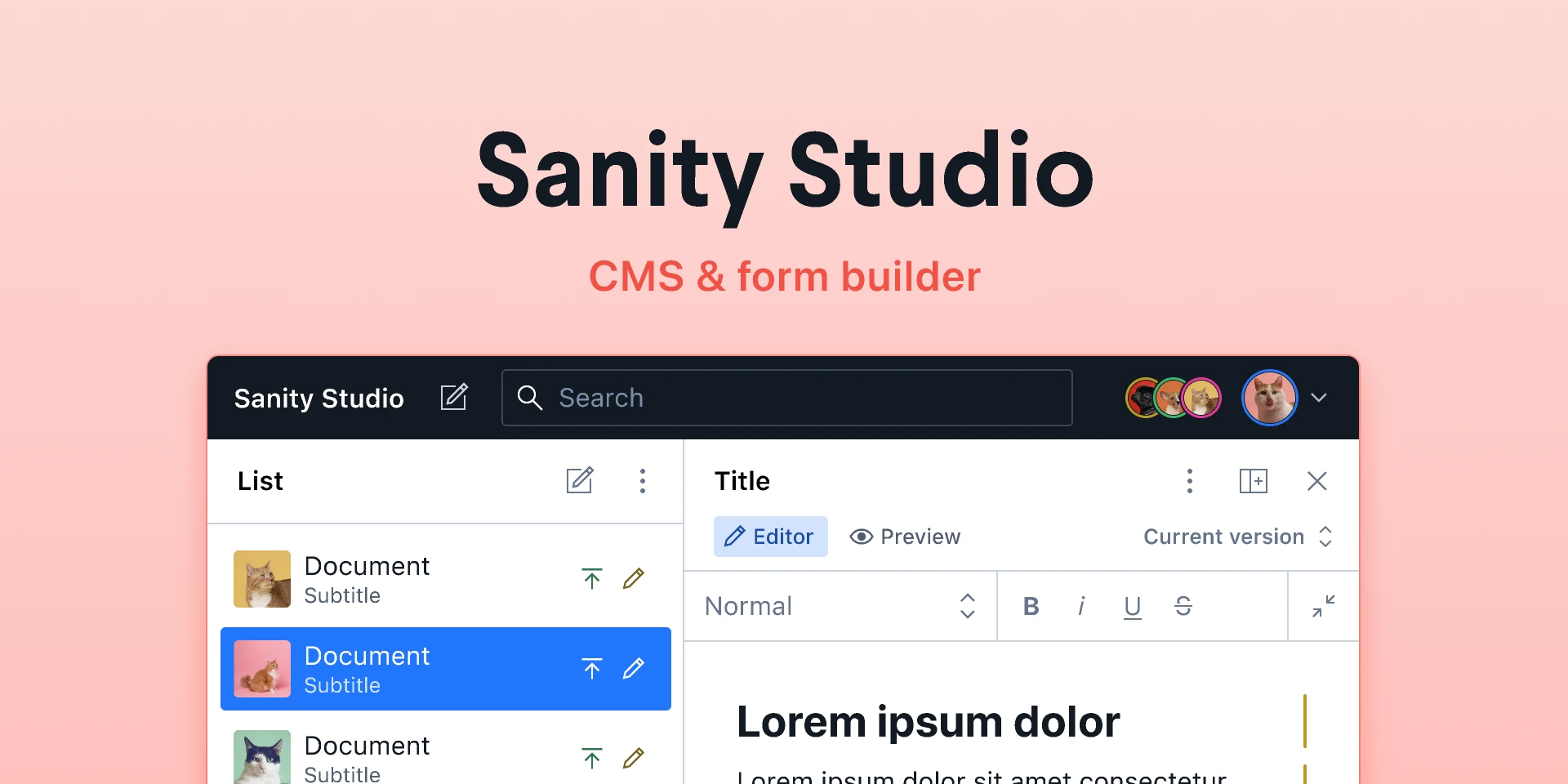 Sanity Studio Builder for Figma and Adobe XD