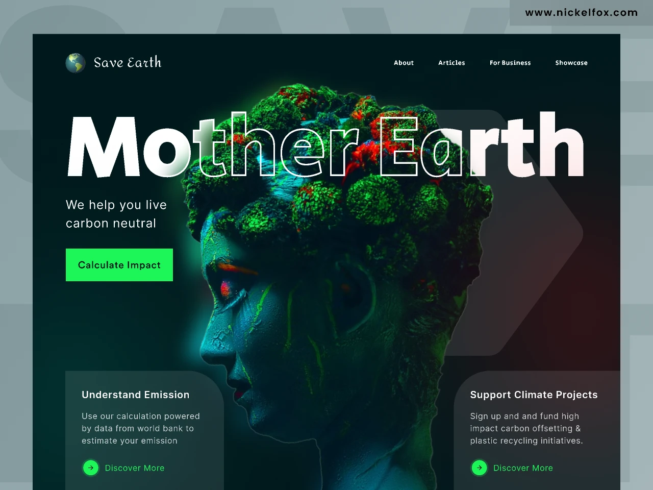 Save Earth Website Design: Landing web page for Figma and Adobe XD