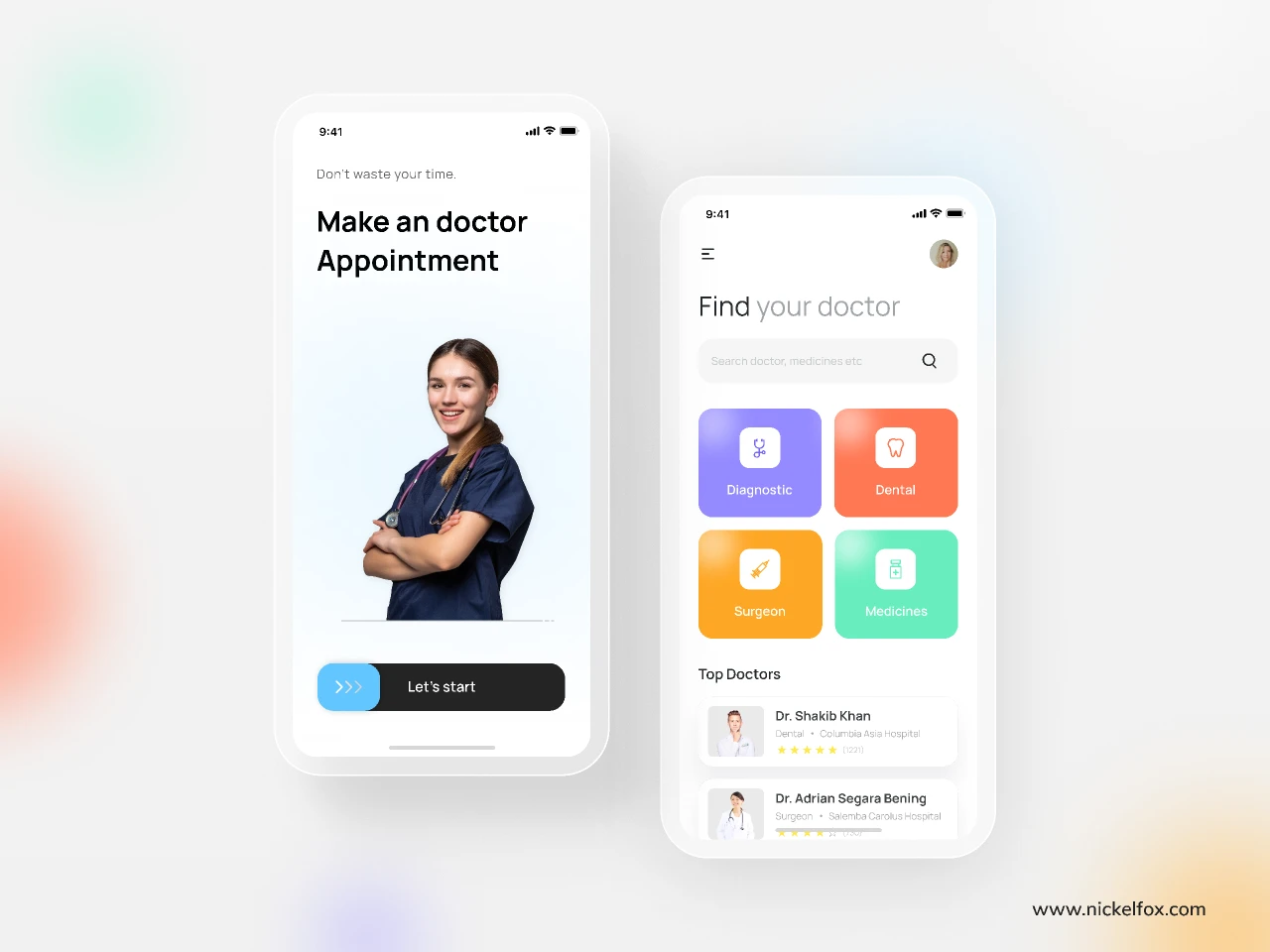 Schedule Doctor's Appointment for Figma and Adobe XD