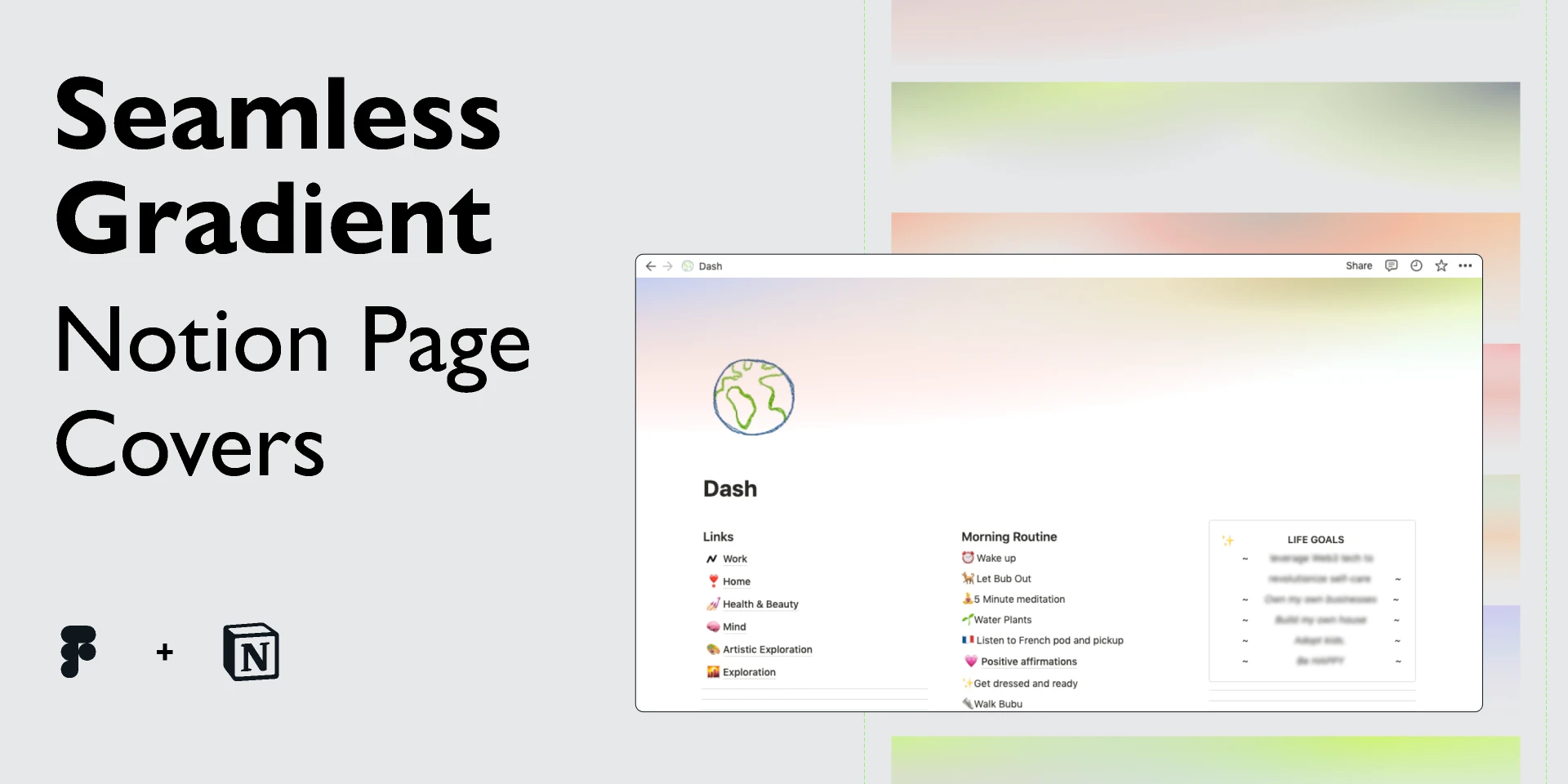 Seamless Gradient Notion Page Covers for Figma and Adobe XD