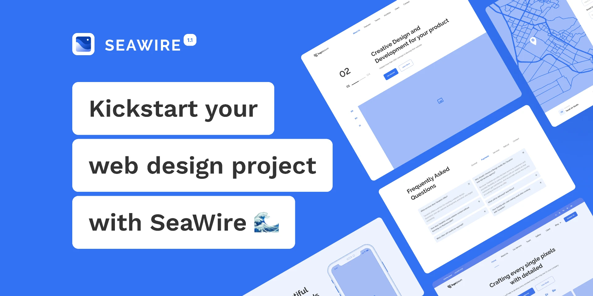SeaWire -  Web Wireframe UI Kit for Figma and Adobe XD