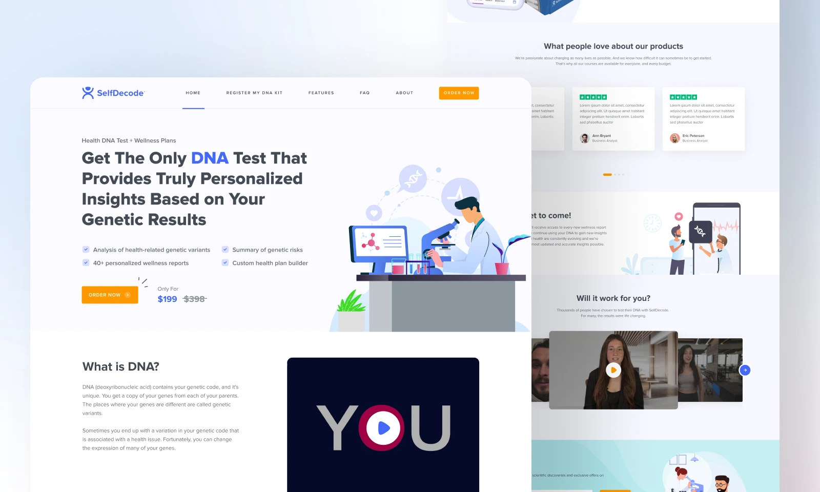 SelfDecode Landing Page Redesign Freebie for Figma and Adobe XD