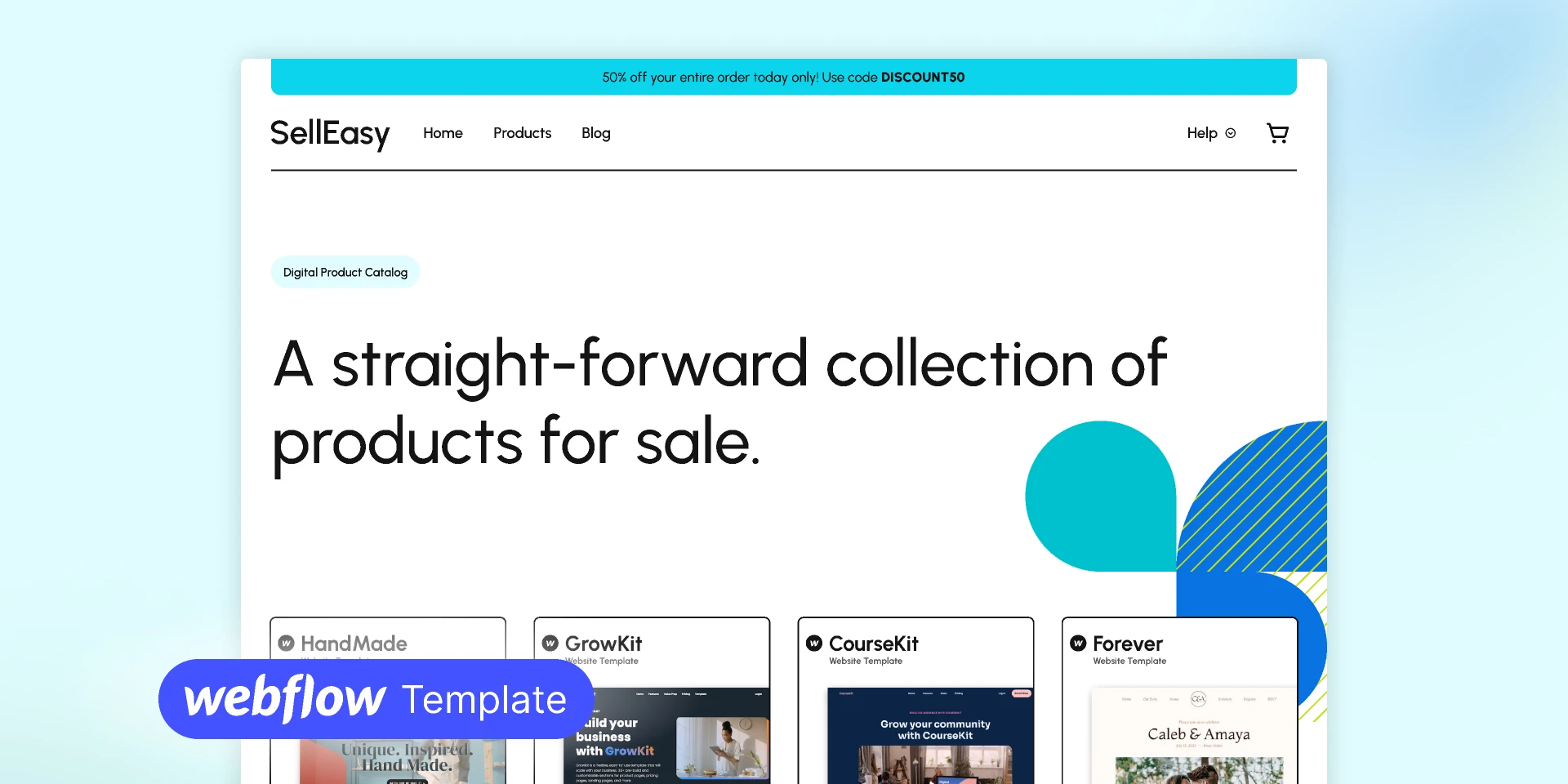 SellEasy Commerce Webflow Template for Figma and Adobe XD
