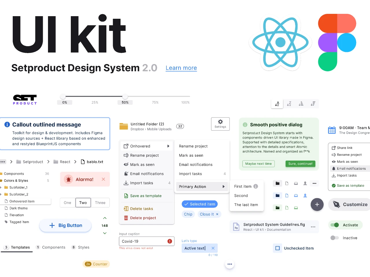 Setproduct Design System 2.0 - UI kit for Figma and Adobe XD