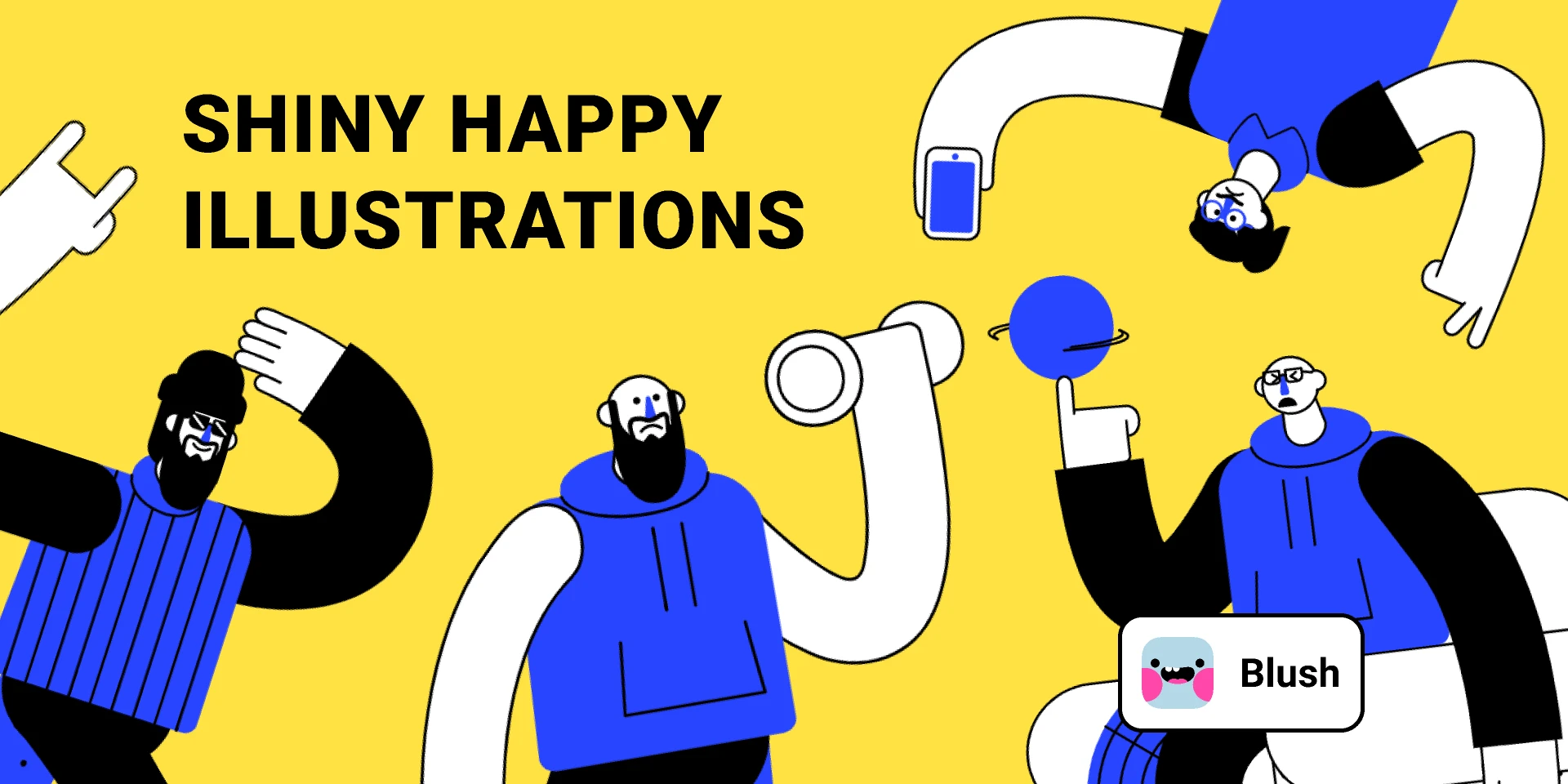 Shiny Happy Illustrations for Figma and Adobe XD