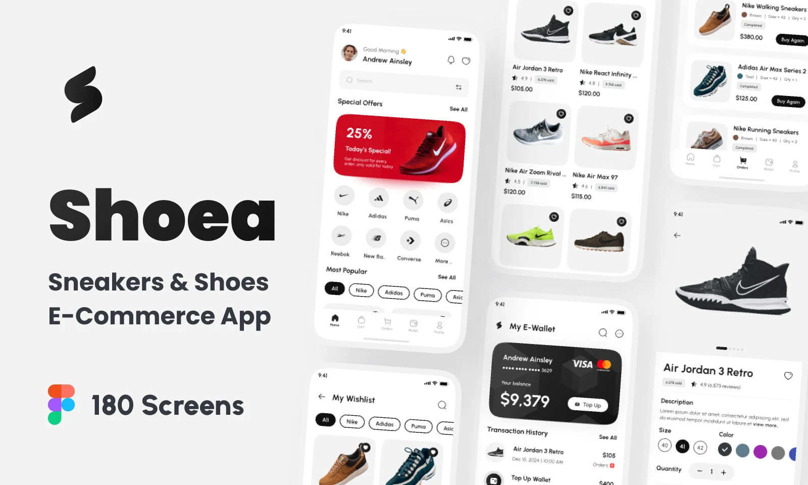 Shoea - Sneakers & Shoes E-Commerce App UI Kit for Figma and Adobe XD