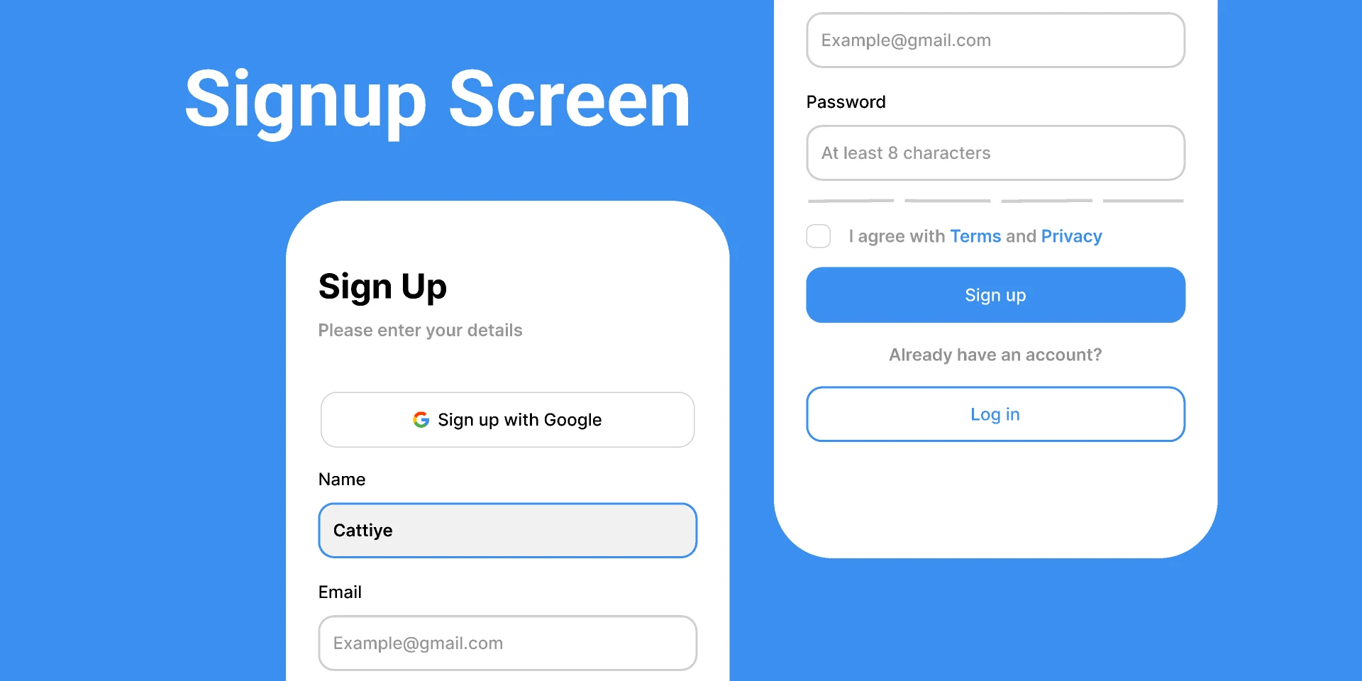 Sign Up Screen UI for Figma and Adobe XD