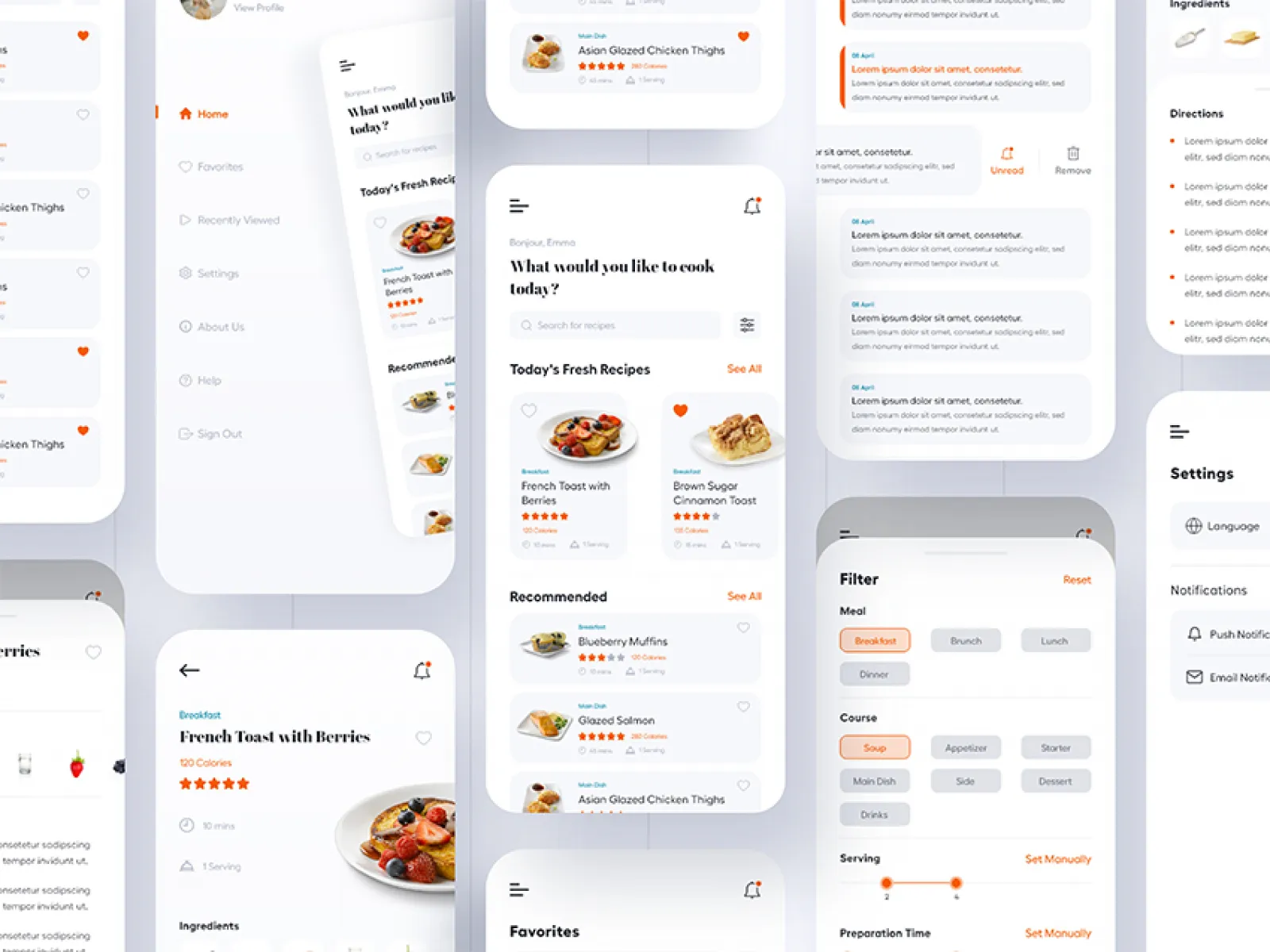 Simple Cooking App Design  - Free Figma Template