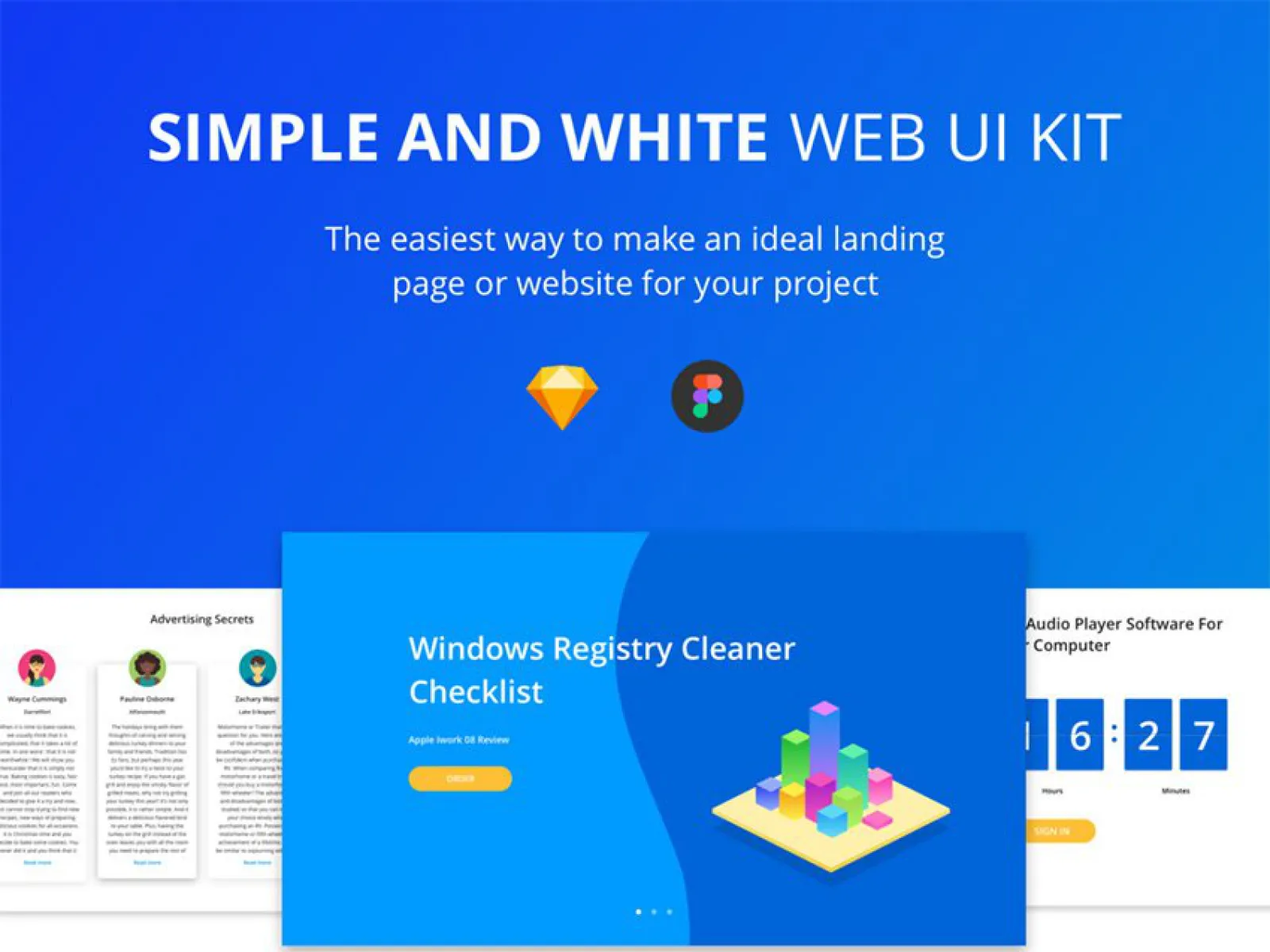 Simple & White Web UI Kit  - Free Figma Template
