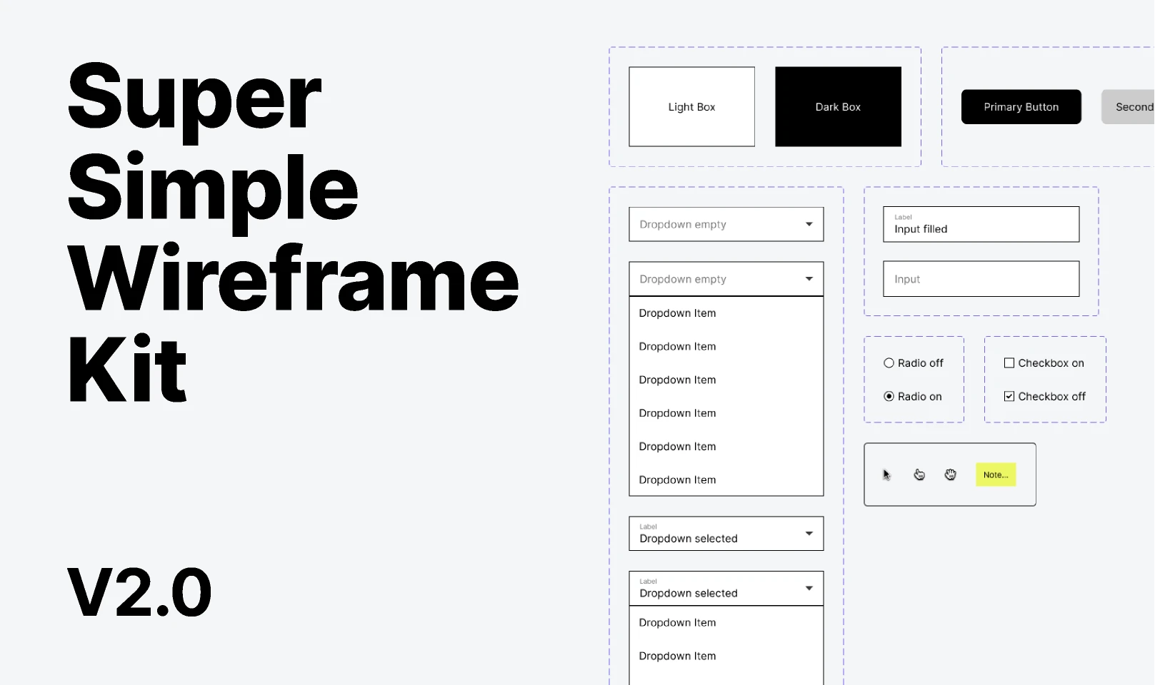 Simple Wireframe Kit for Figma and Adobe XD