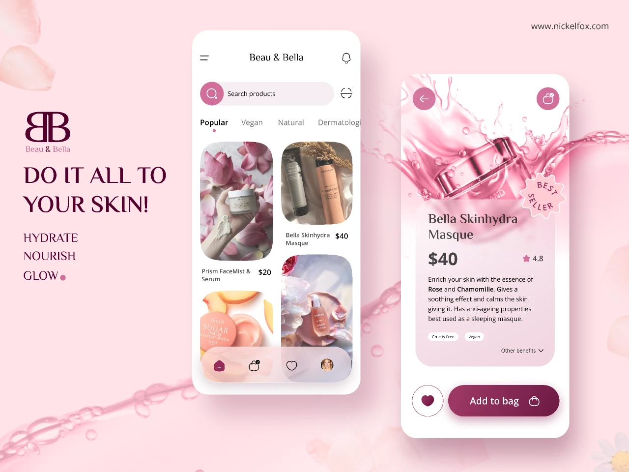 Skincare App Concept for Figma and Adobe XD