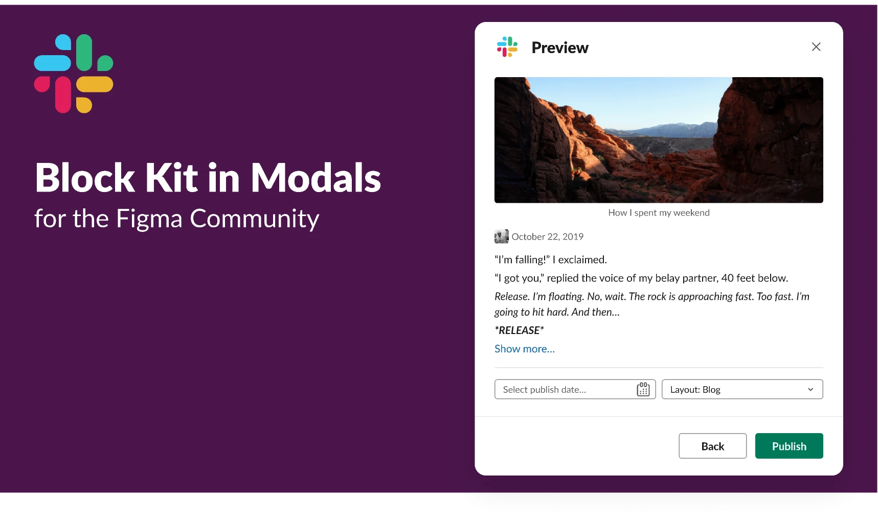 Slack Block Kit for Modals for Figma and Adobe XD