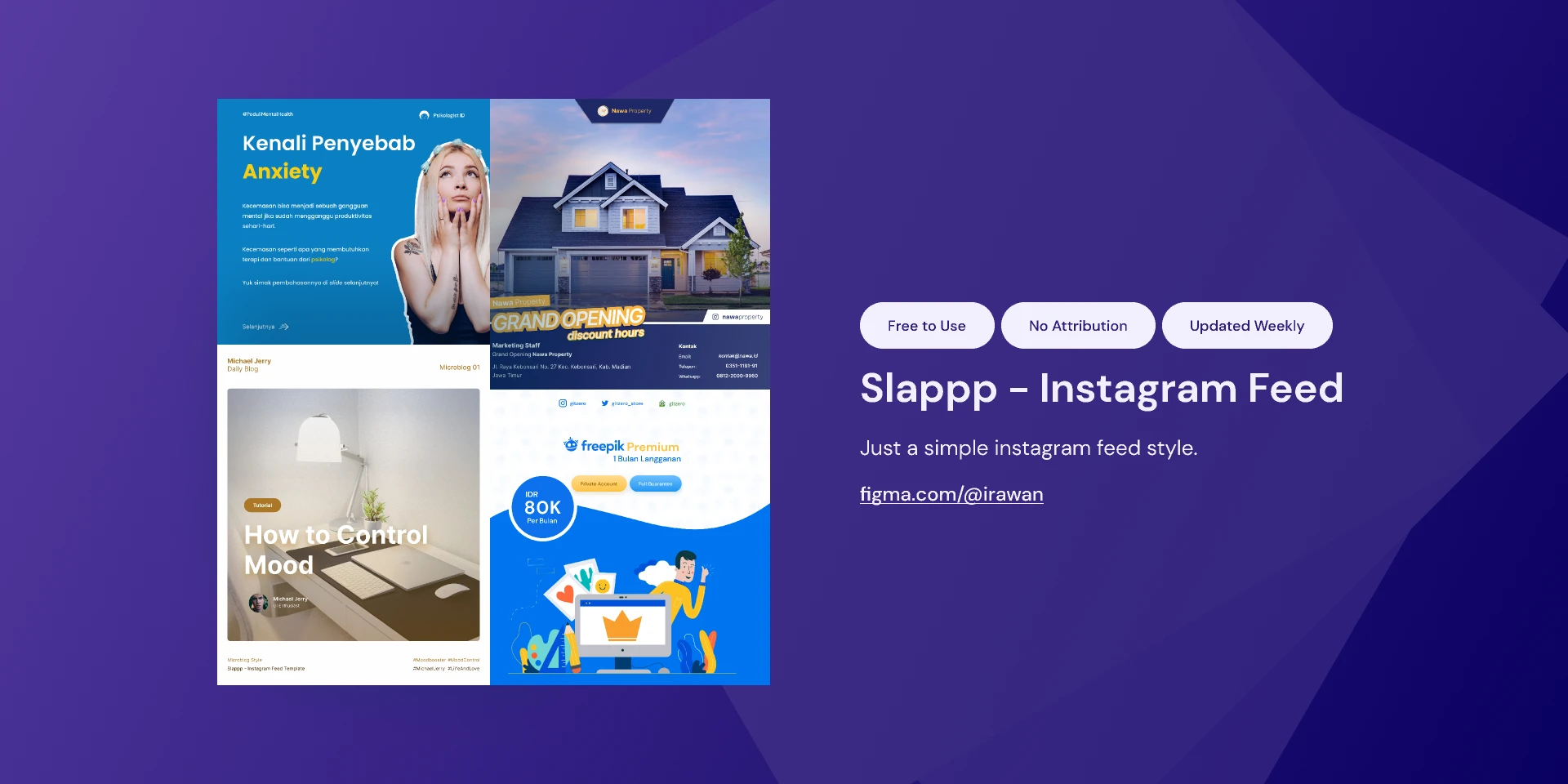 Slappp - Instagram Feed Template for Figma and Adobe XD