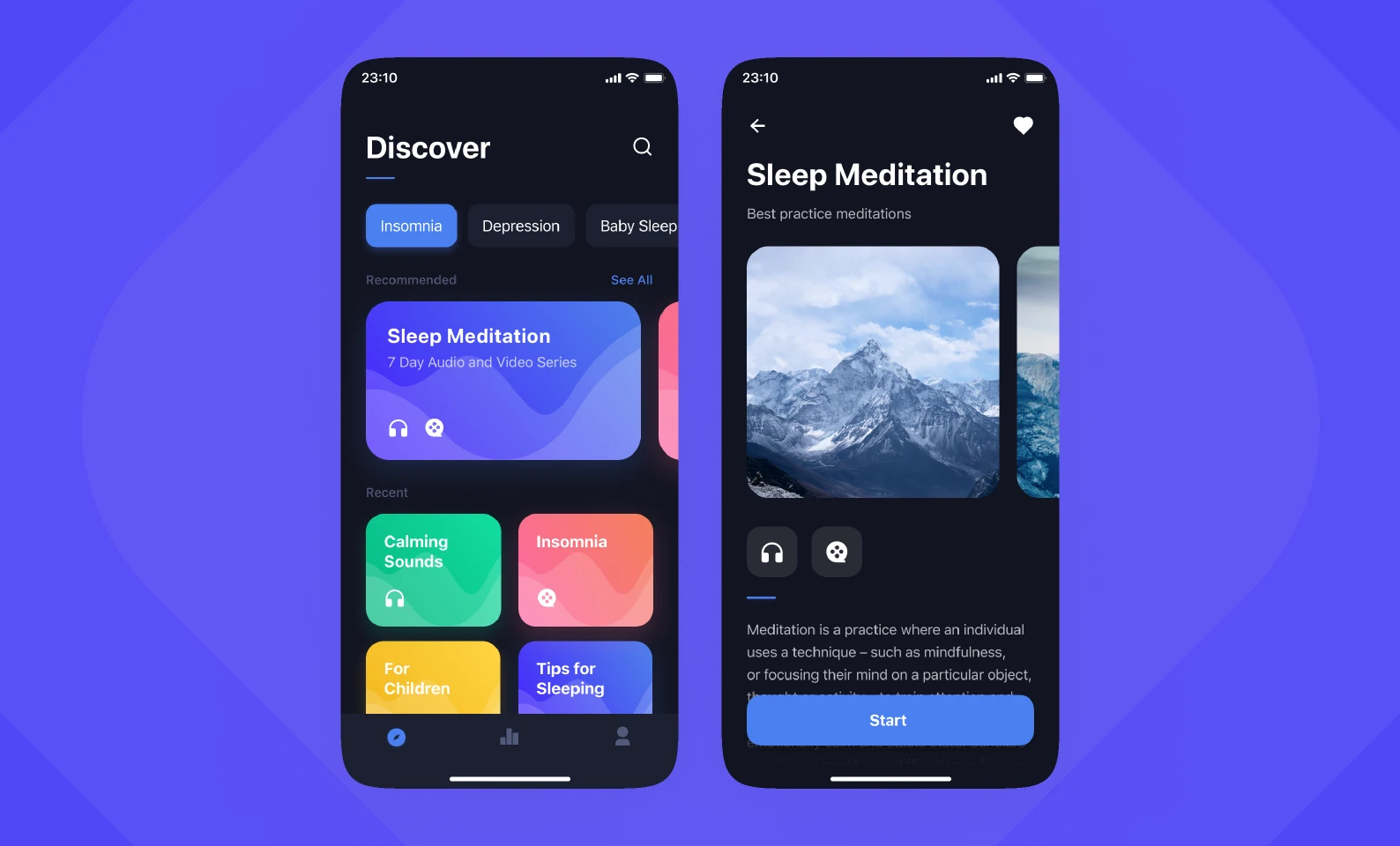 Sleep App (2019) for Figma and Adobe XD