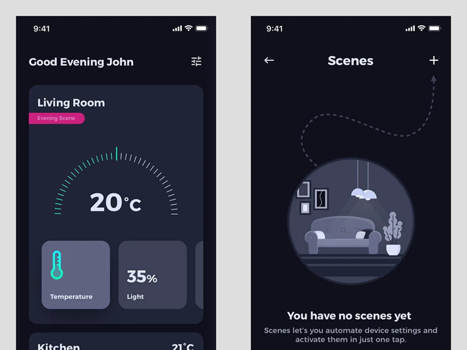 Smart Home UI Freebie  - Free Figma Template