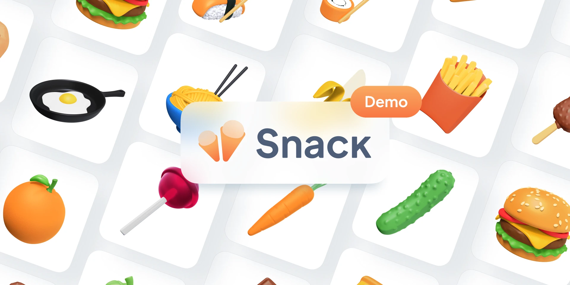 Snack 3D Icons Food | Demo Version for Figma and Adobe XD