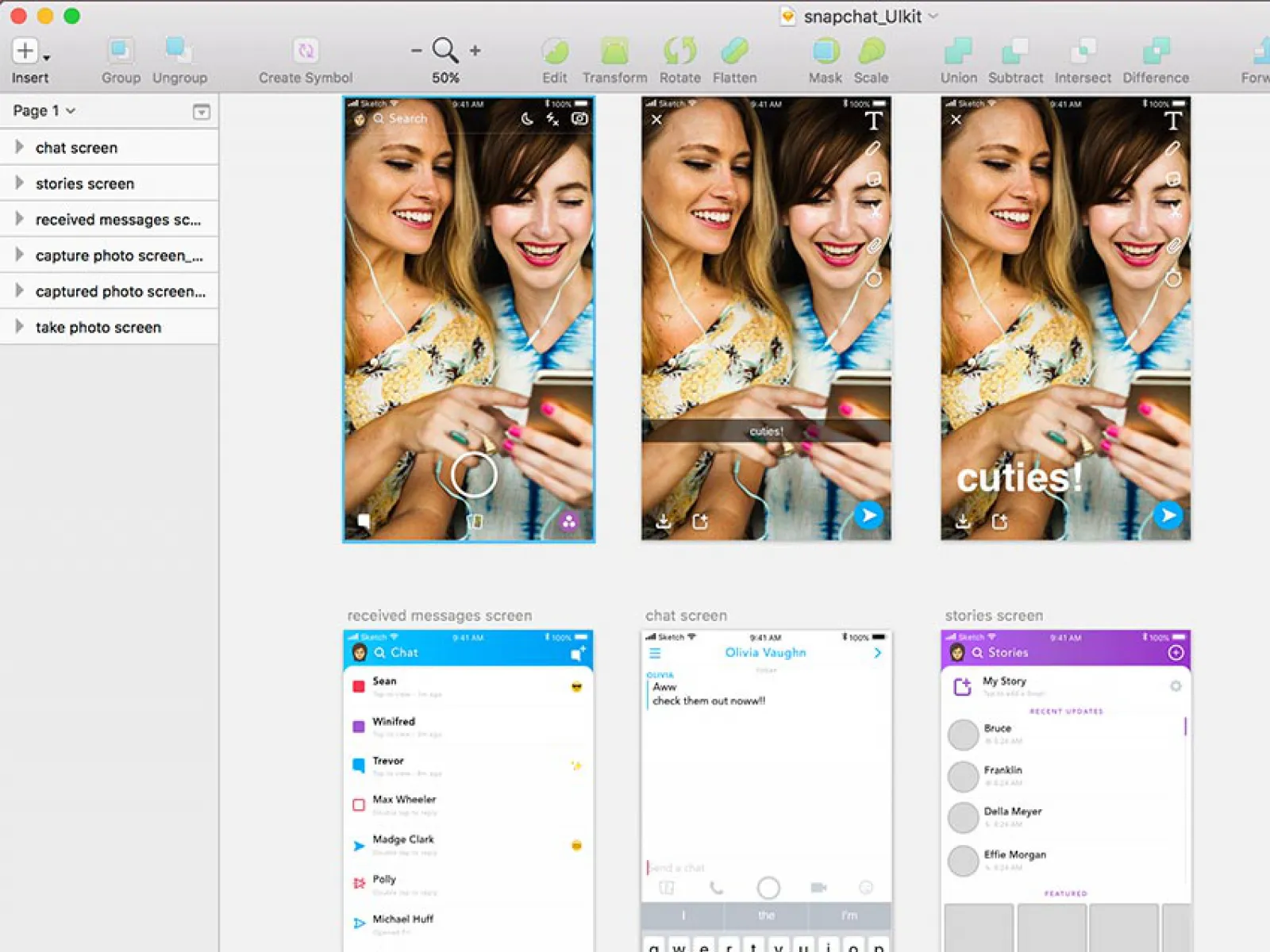 Snapchat Free UI Kit  - Free Figma Template