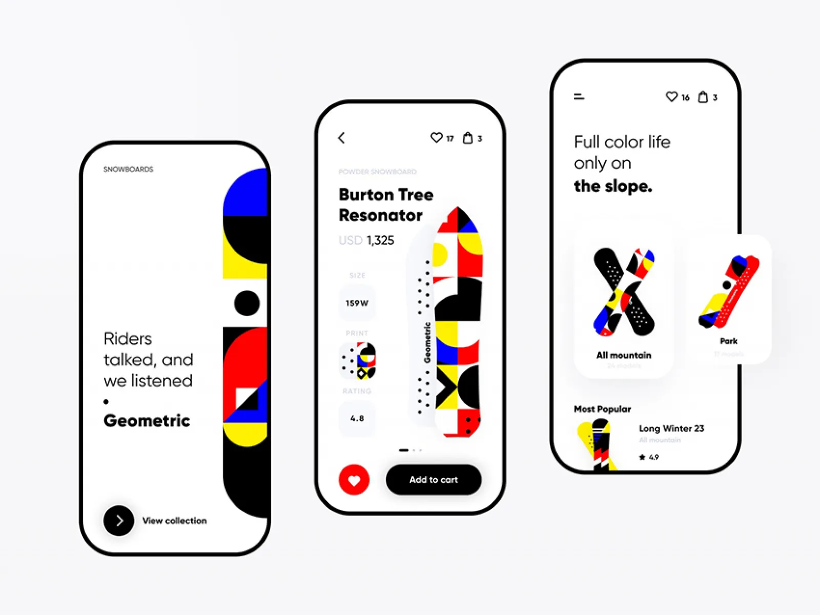 Snowboard Shop App  - Free Figma Template
