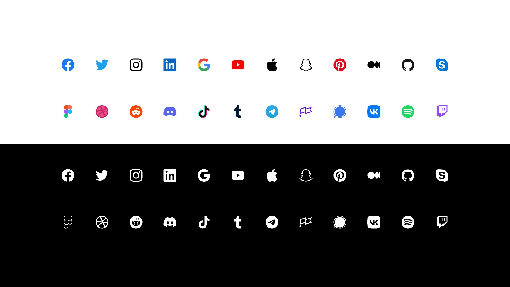 Social Icons for Figma and Adobe XD