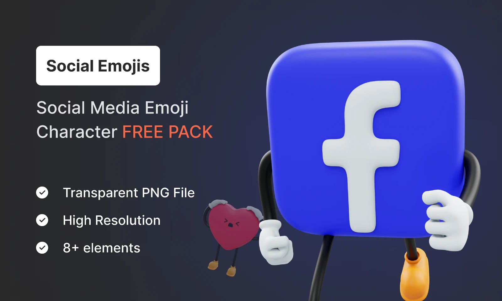 Social Media 3D Emoji for Figma and Adobe XD