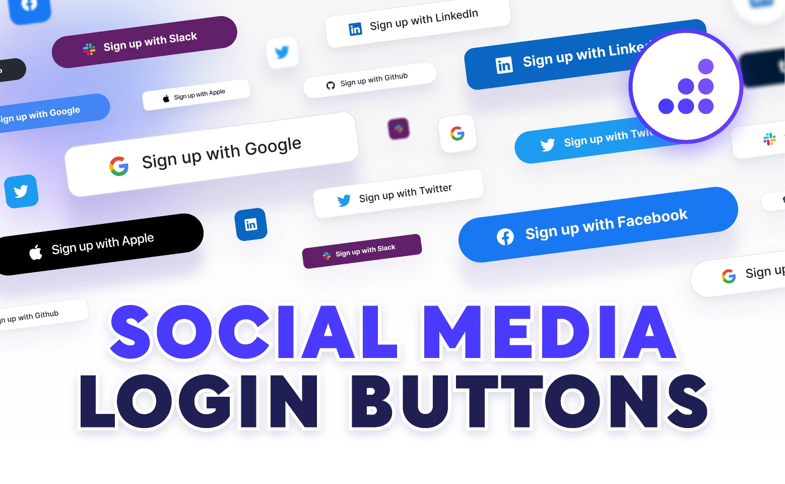 Social Media Login Buttons | BRIX Templates for Figma and Adobe XD