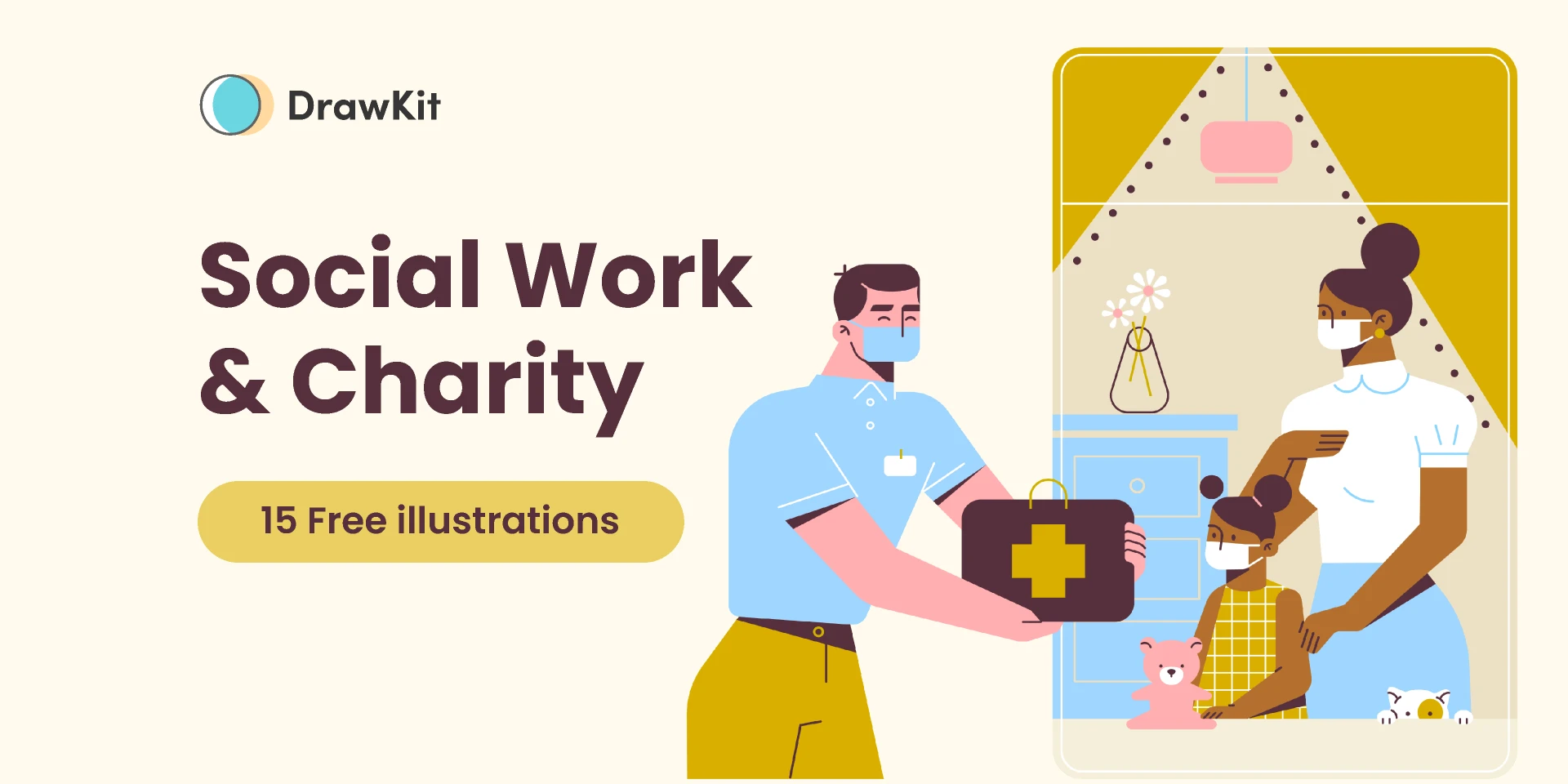 Social Work & Charity Illustrations - DrawKit for Figma and Adobe XD