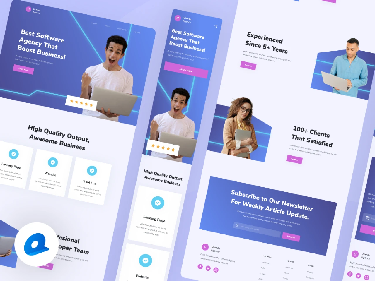 Software Agency Landing Page for Figma and Adobe XD