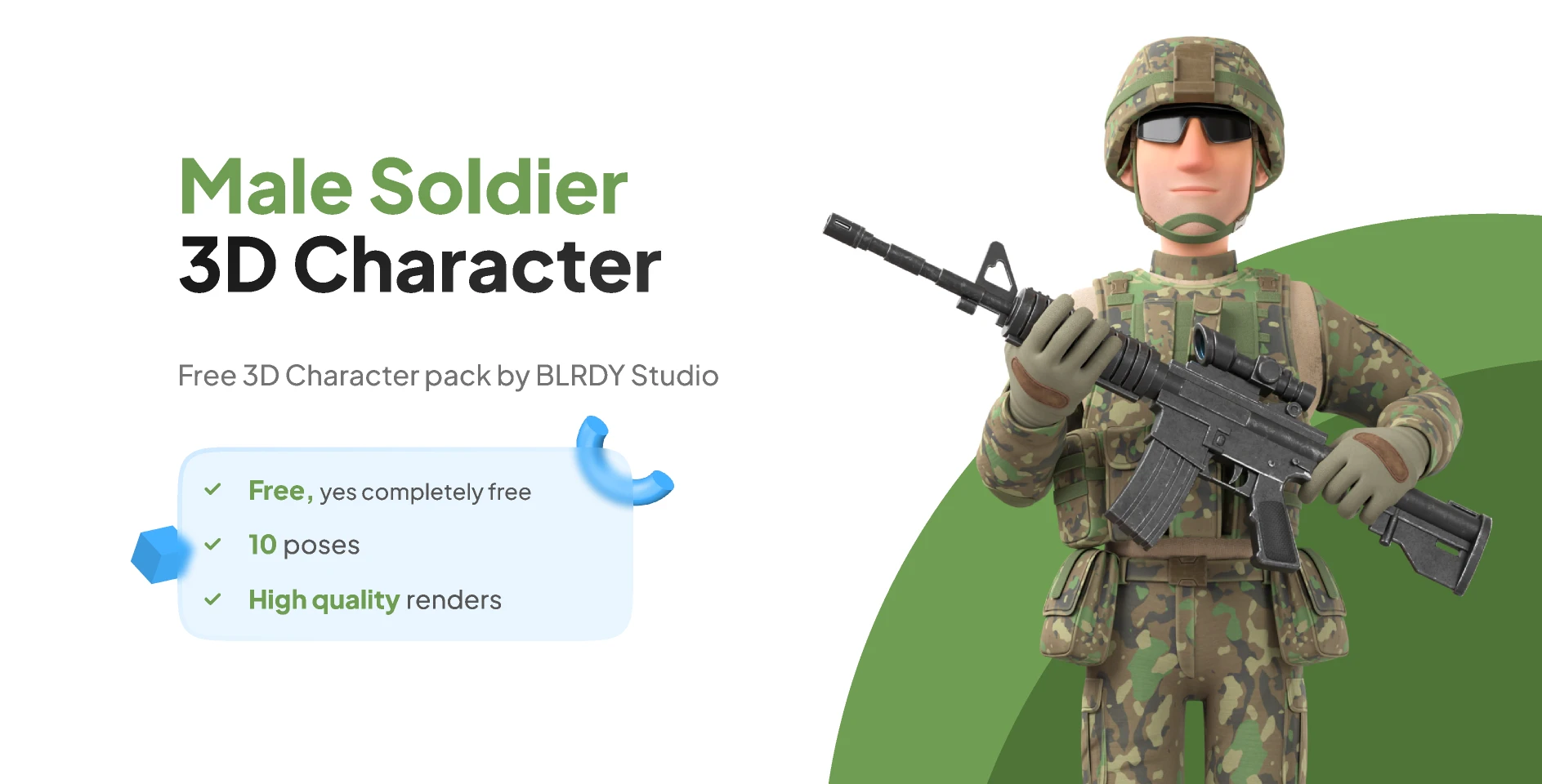 Soldier 3D Character for Figma and Adobe XD