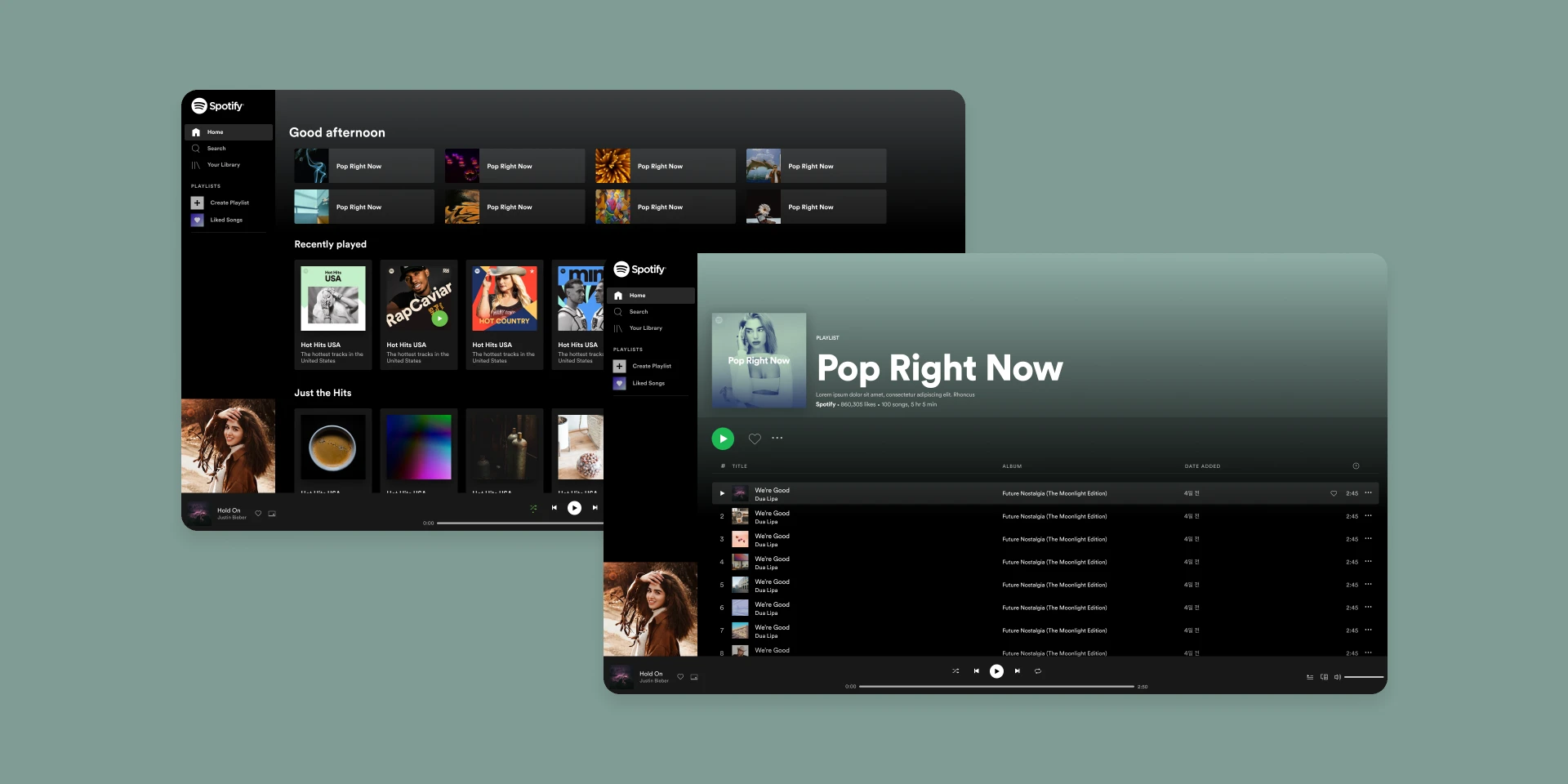 Spotify Desktop App Clone for Figma and Adobe XD