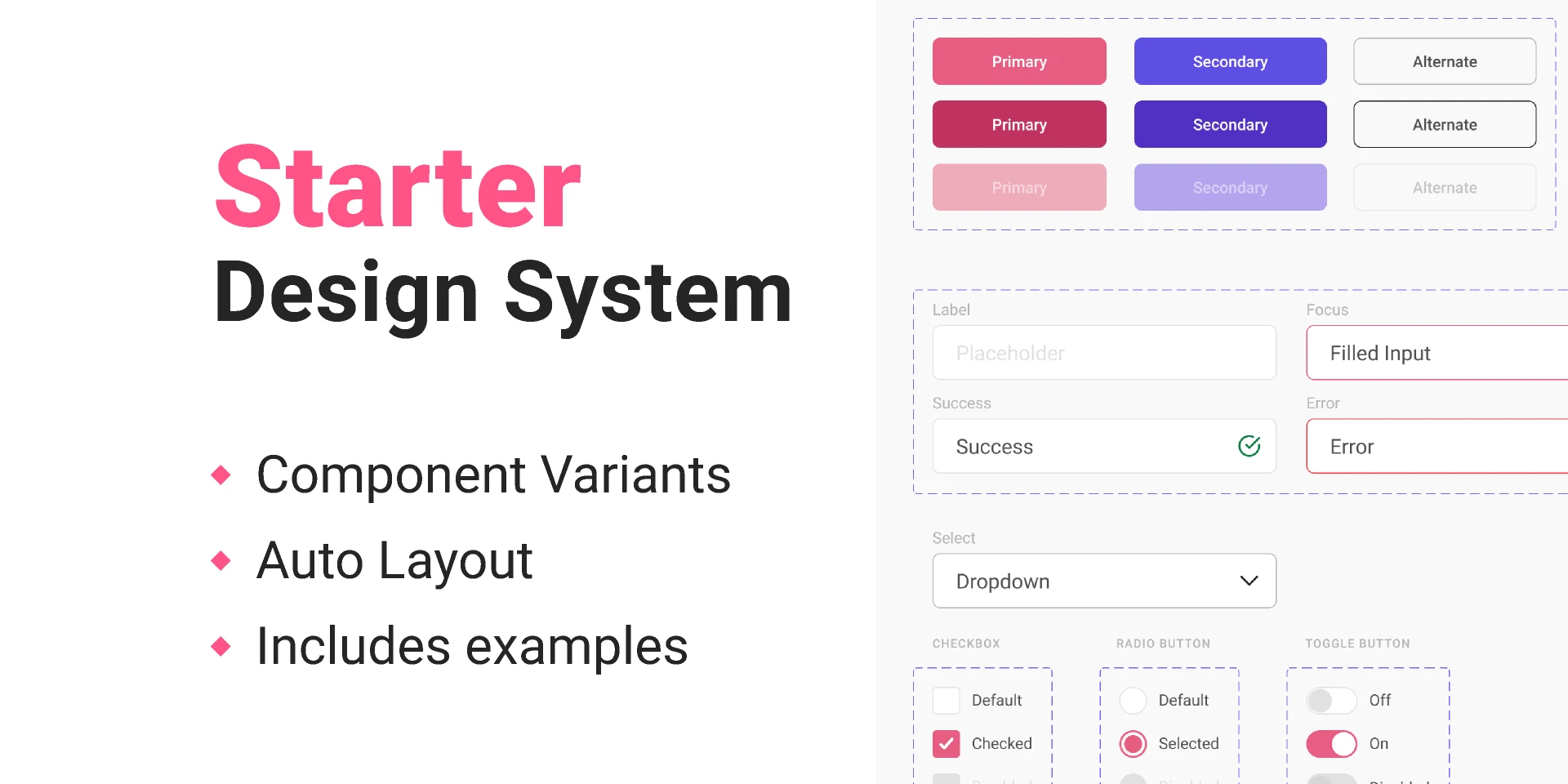 Starter Design System for Figma and Adobe XD