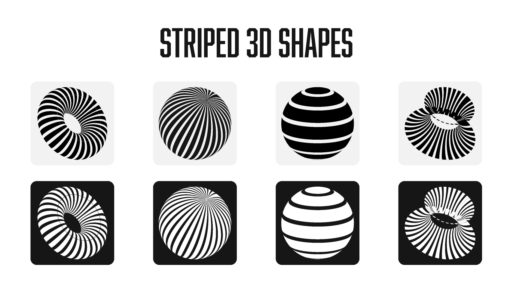 Striped 3D Shapes for Figma and Adobe XD