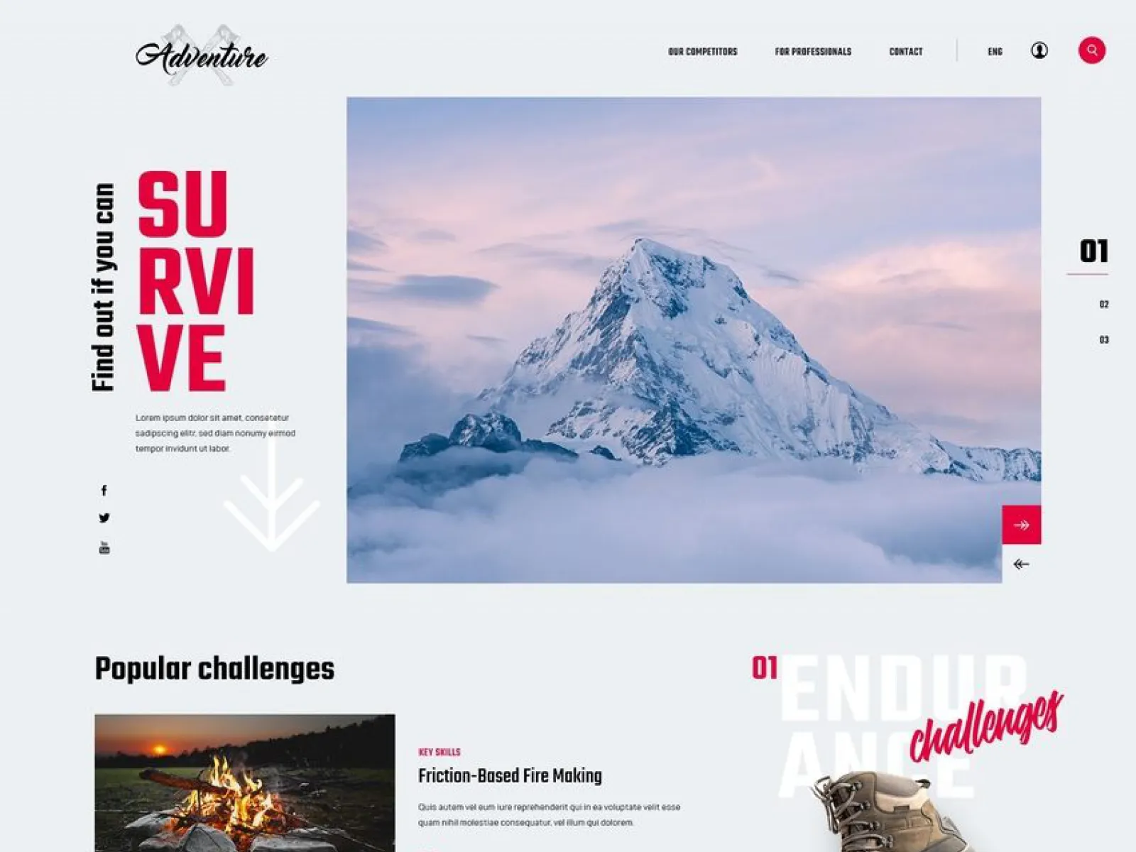 Survival FREE XD Template  - Free Figma Template
