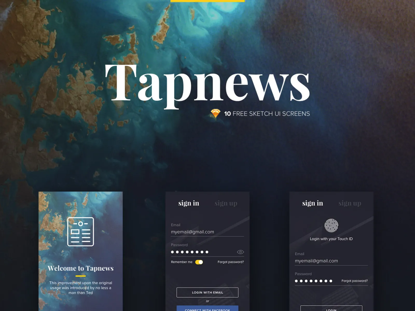 Tapnews Free App Design Kit  - Free Figma Template