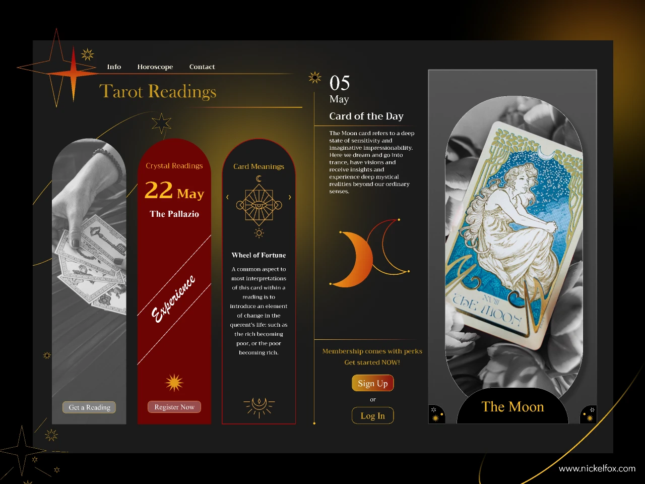 Tarot Reading - Website Design for Figma and Adobe XD