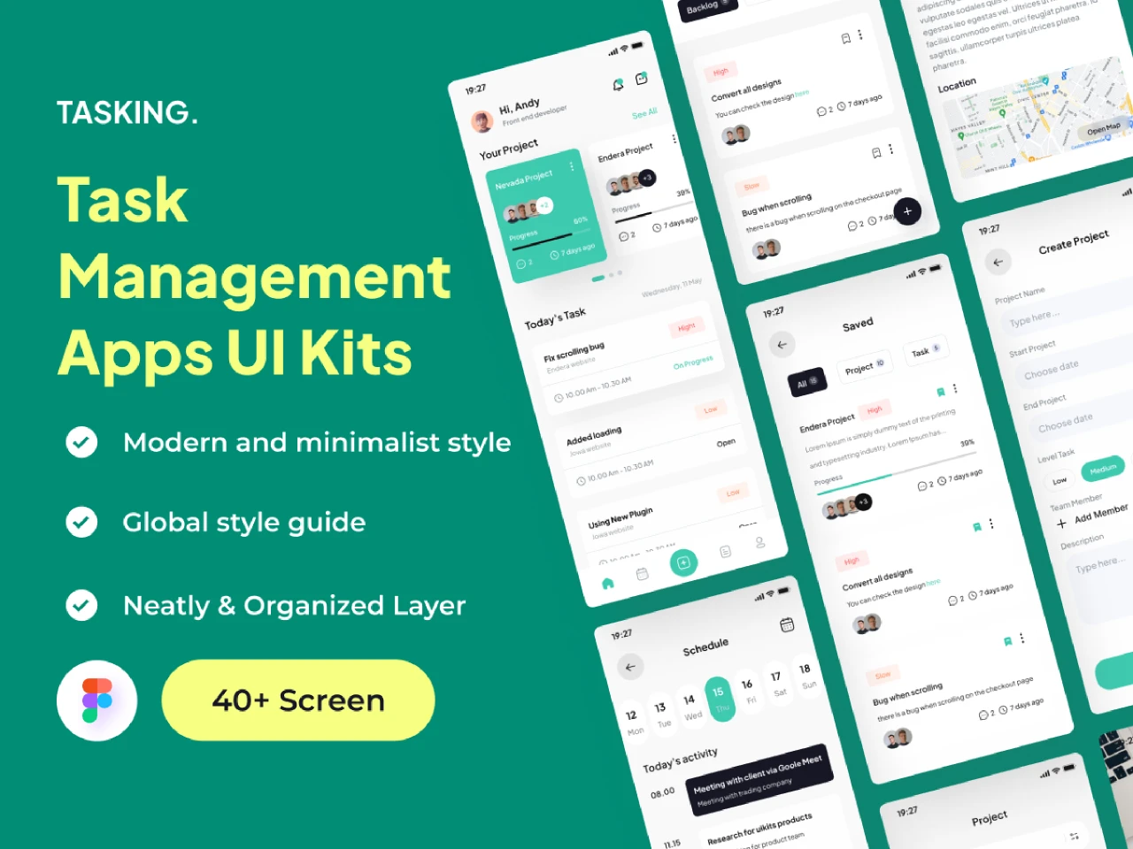 Tasking - Task Management Apps UI Kits for Figma and Adobe XD