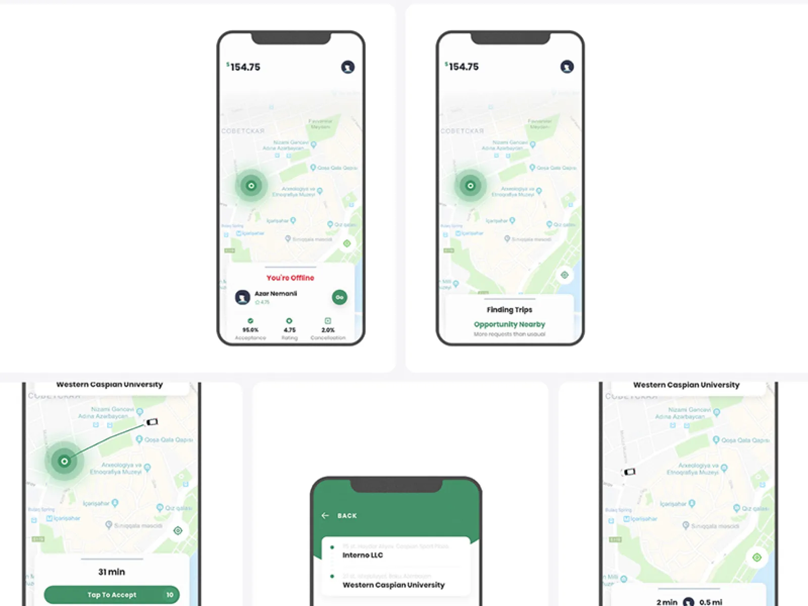 Taxi Service App UI Kit  - Free Figma Template