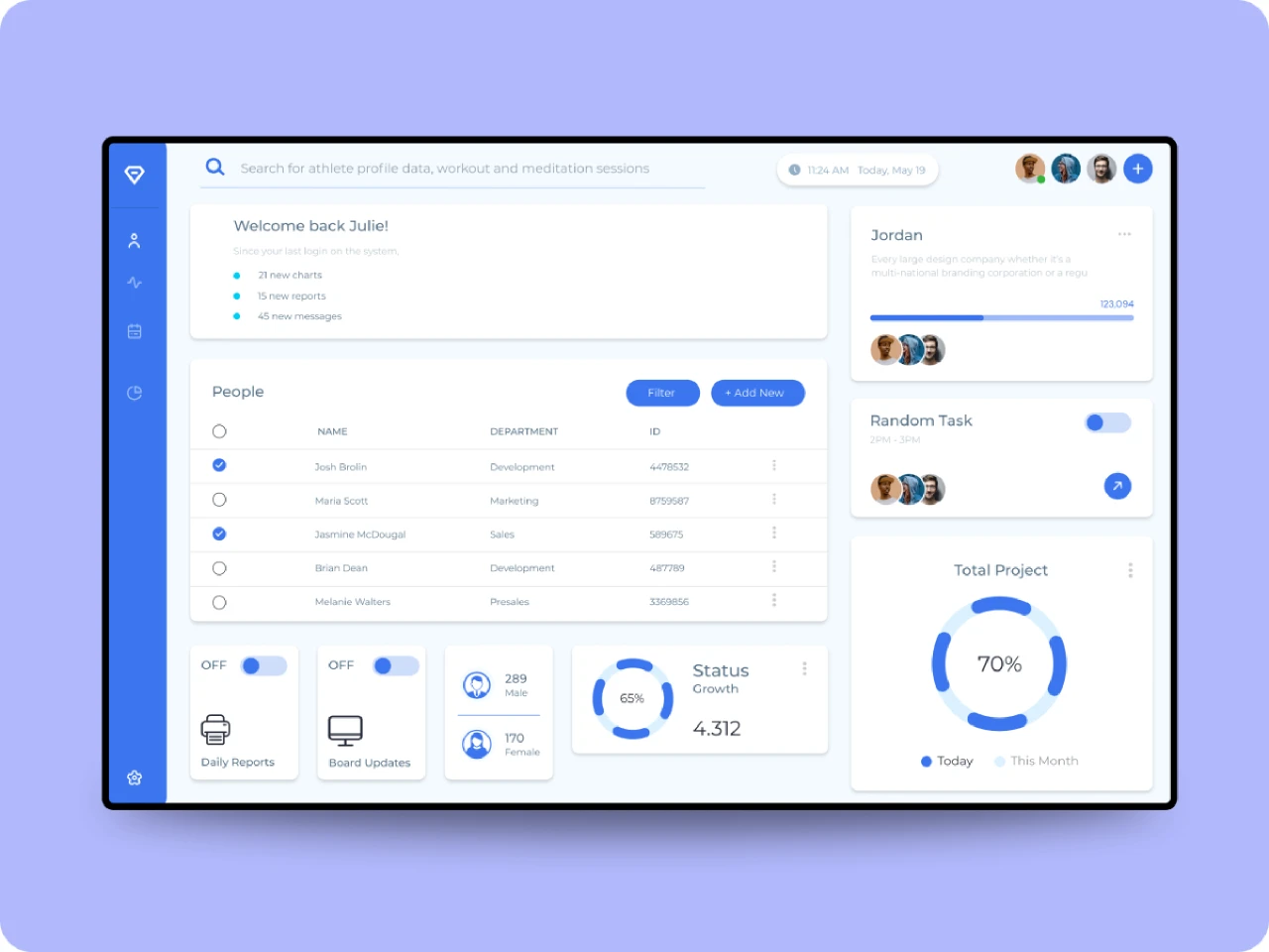 Team Dashboard for Figma and Adobe XD