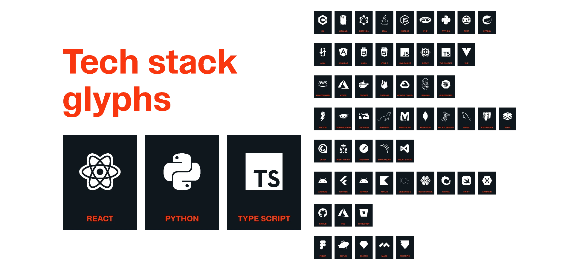 Tech Stack Glyphs for Figma and Adobe XD