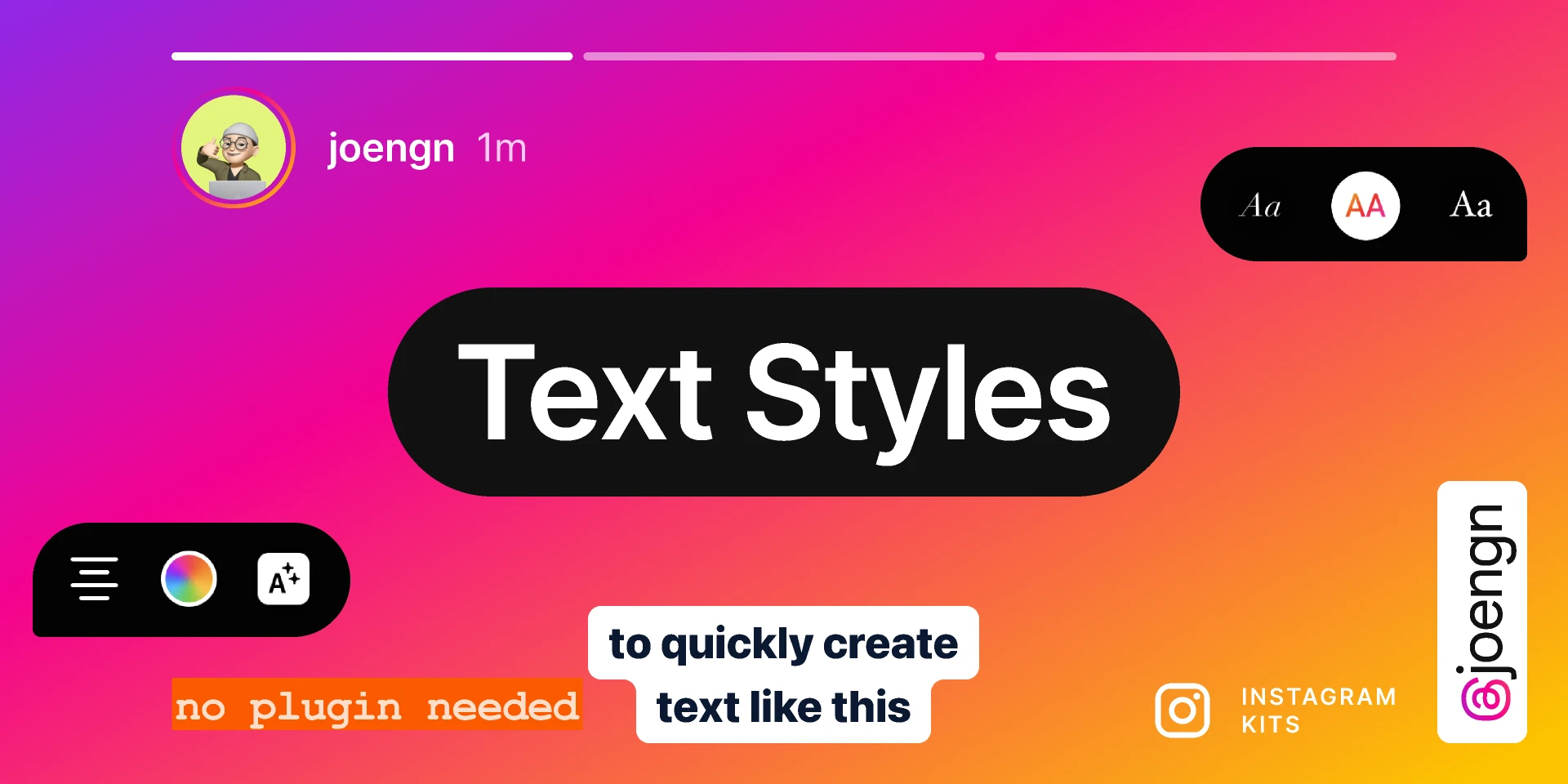 Text Styles | Substrate for Text  Instagram Kits for Figma and Adobe XD